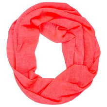 Load image into Gallery viewer, A neon pink infinity scarf in a loop