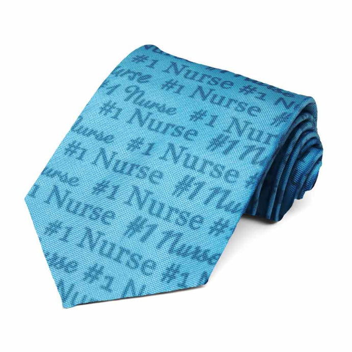 #1 nurse novelty tie in shades of blue