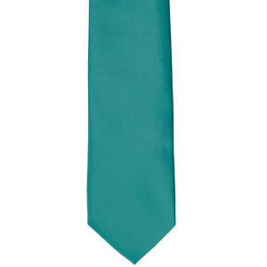 Front bottom view oasis colored solid tie in a slim width