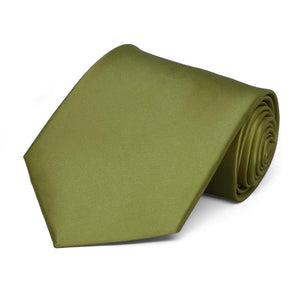 Olive Green Solid Color Necktie