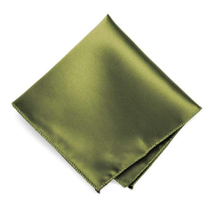 Olive Green Solid Color Pocket Square