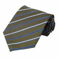 Load image into Gallery viewer, Dark Olive Stanley Striped Necktie