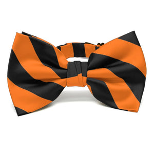 Orange and Black Striped Bow Tie