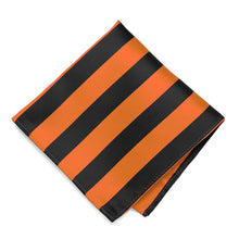 Load image into Gallery viewer, Orange and Black Striped Pocket Square