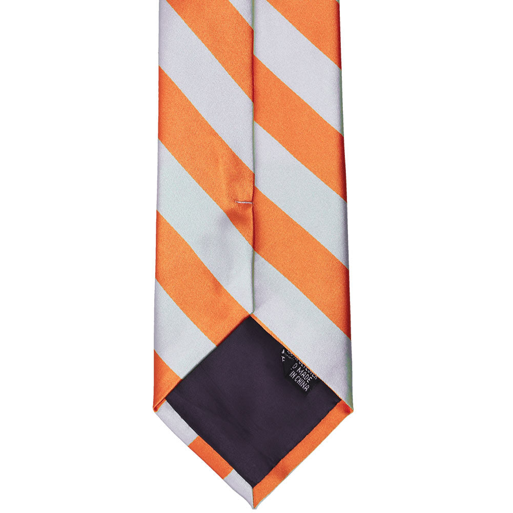 Orange and Silver Striped Tie | Shop at TieMart – TieMart, Inc.
