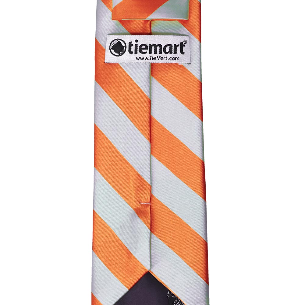 Orange and Silver Striped Tie | Shop at TieMart – TieMart, Inc.