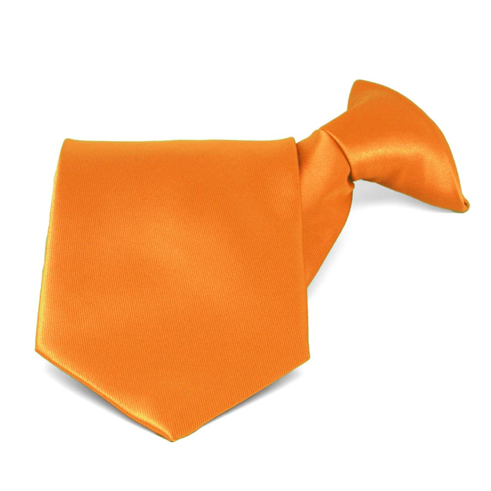 Orange Solid Color Clip-On Tie
