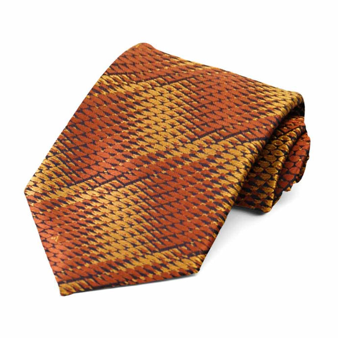 Autumn Orange Downey Geometric Necktie