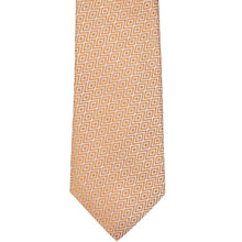 Load image into Gallery viewer, Peach orange geometric pattern necktie front view