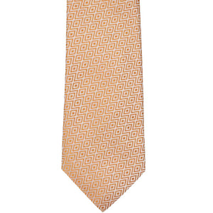 Peach orange geometric pattern necktie front view
