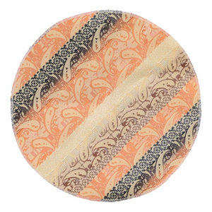 Orange paisley striped pocket round