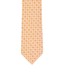Load image into Gallery viewer, Front flat of an orange and white trellis pattern tie