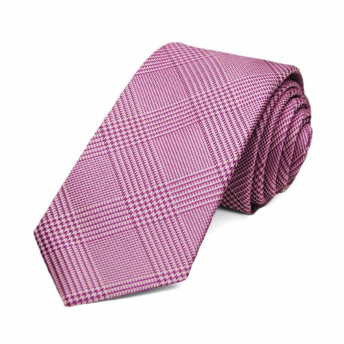 Orchid Jamestown Glen Plaid Slim Necktie