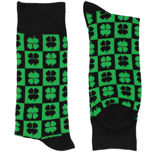 Pair of clover socks in black and green