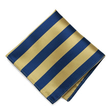 Load image into Gallery viewer, Light Gold and Twilight Blue Striped Pocket Square