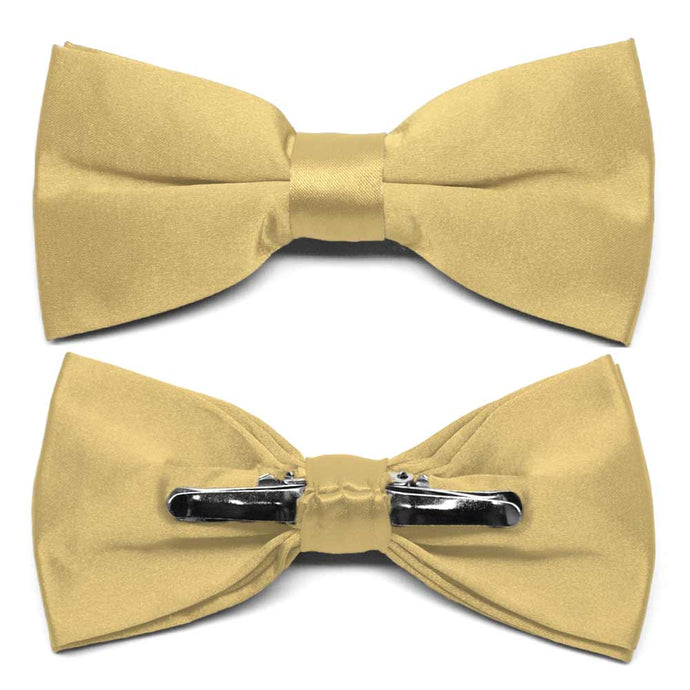 Pale Gold Clip-On Bow Tie