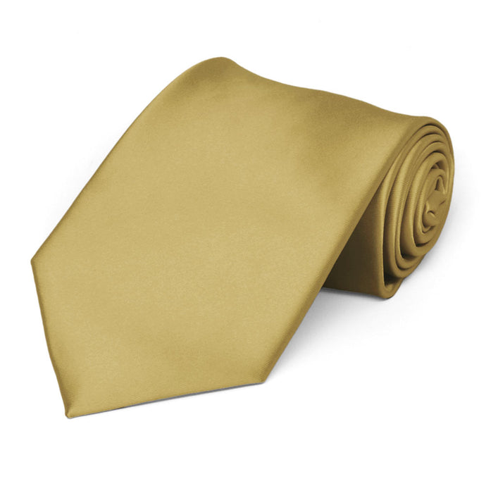 Light Gold Premium Extra Long Solid Color Necktie