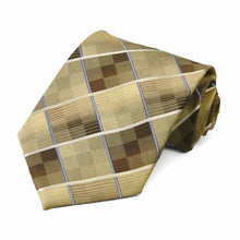 Load image into Gallery viewer, Pale gold geometric pattern tie