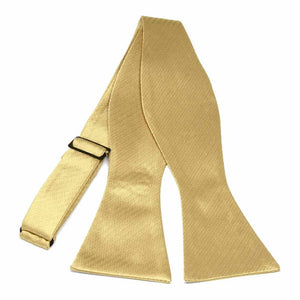 Pale Gold Herringbone Silk Self-Tie Bow Tie