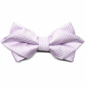 Light purple circle pattern diamond tip bow tie, front view