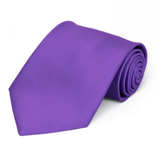 Load image into Gallery viewer, Pansy Purple Premium Extra Long Solid Color Necktie