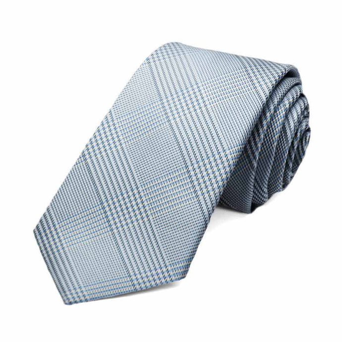 Pastel Blue Jamestown Glen Plaid Slim Necktie