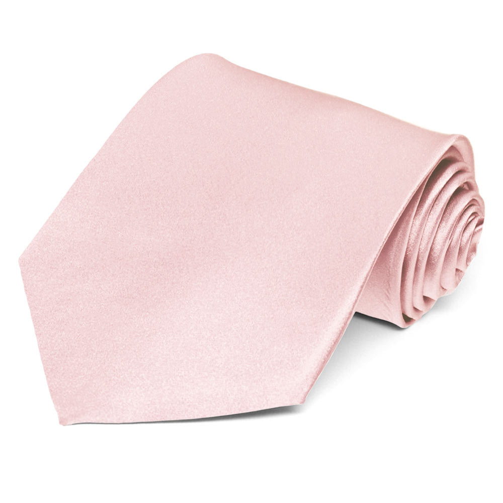 Pastel Pink Silk Extra Long Necktie
