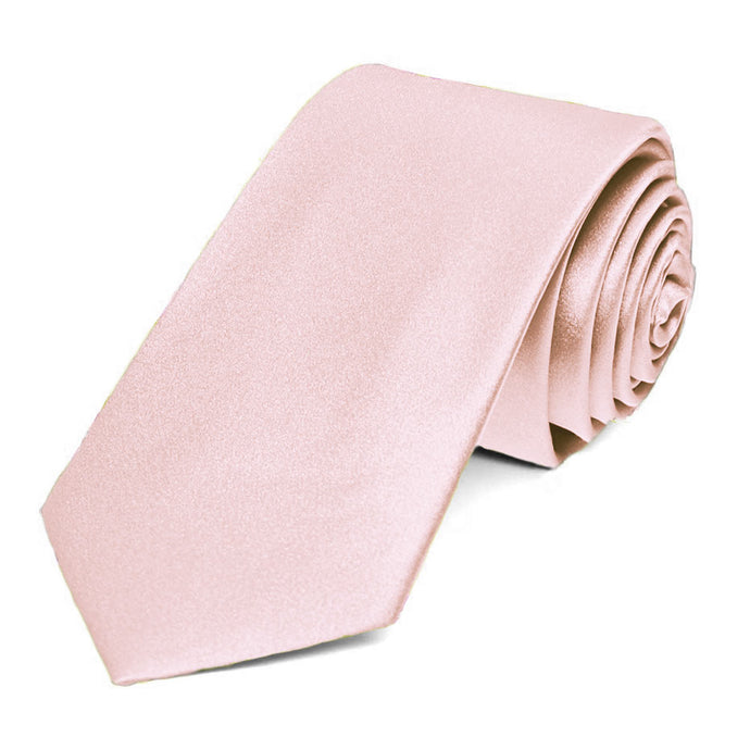 Pastel Pink Silk Slim Necktie