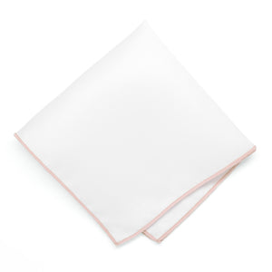 Pastel Pink Tipped White Pocket Square