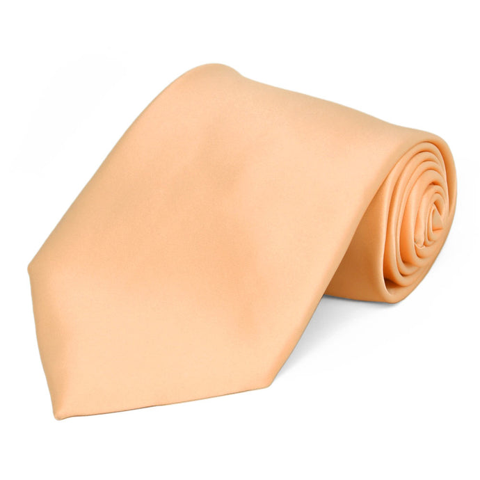 Peach Premium Extra Long Solid Color Necktie