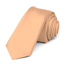 Load image into Gallery viewer, Peach Premium Skinny Necktie, 2&quot; Width