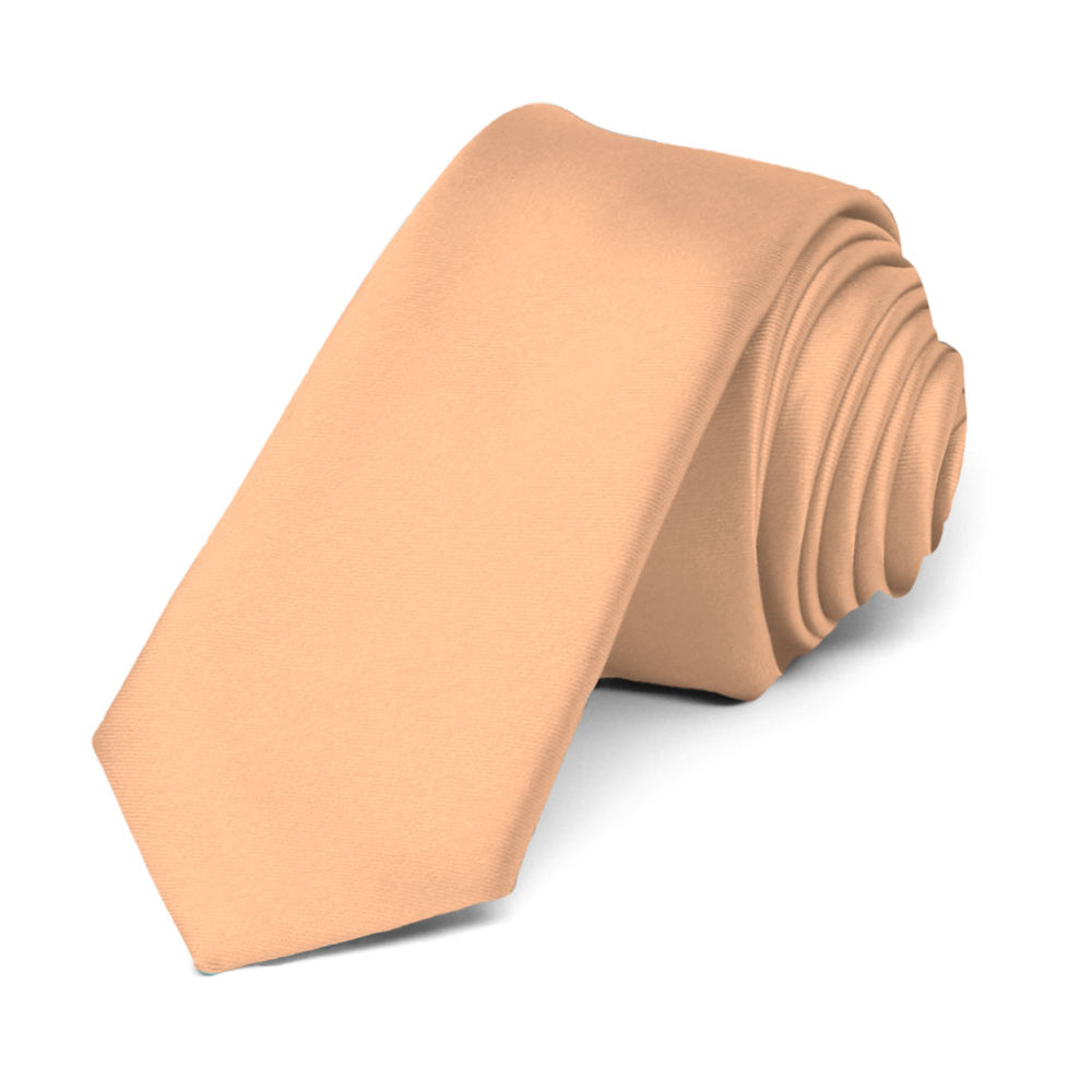 Peach Premium Skinny Necktie, 2