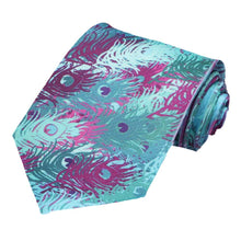 Load image into Gallery viewer, A random colorful peacock feather tie.