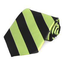Load image into Gallery viewer, Pear Green and Black Striped Tie
