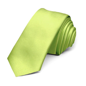 Pear Green Skinny Necktie, 2" Width