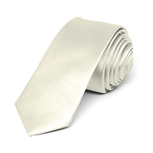 Pearl Skinny Solid Color Necktie, 2" Width