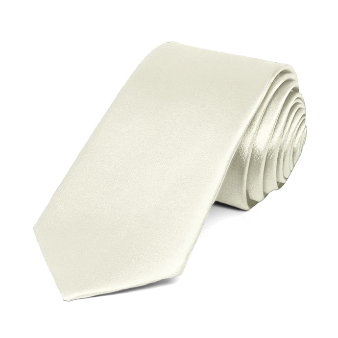 Pearl Slim Solid Color Necktie, 2.5