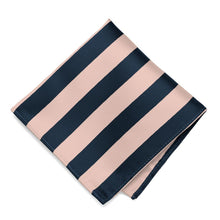 Load image into Gallery viewer, Petal and Navy Blue Striped Pocket Square