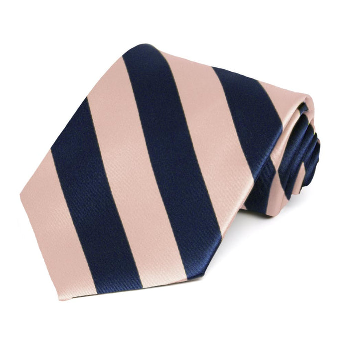 Petal and Navy Blue Striped Tie