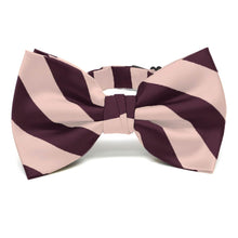 Load image into Gallery viewer, Petal and Wine Striped Bow Tie