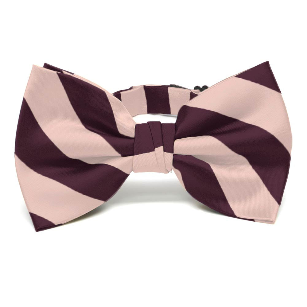 Petal and Wine Striped Bow Tie