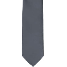 Load image into Gallery viewer, Front bottom view of a pewter slim tie