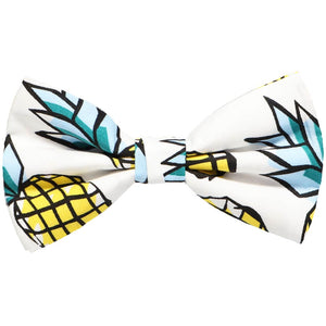 Pineapple pattern with white background pre-tied bow tie