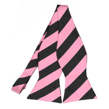 Load image into Gallery viewer, Pink and Black Striped Self-Tie Bow Tie