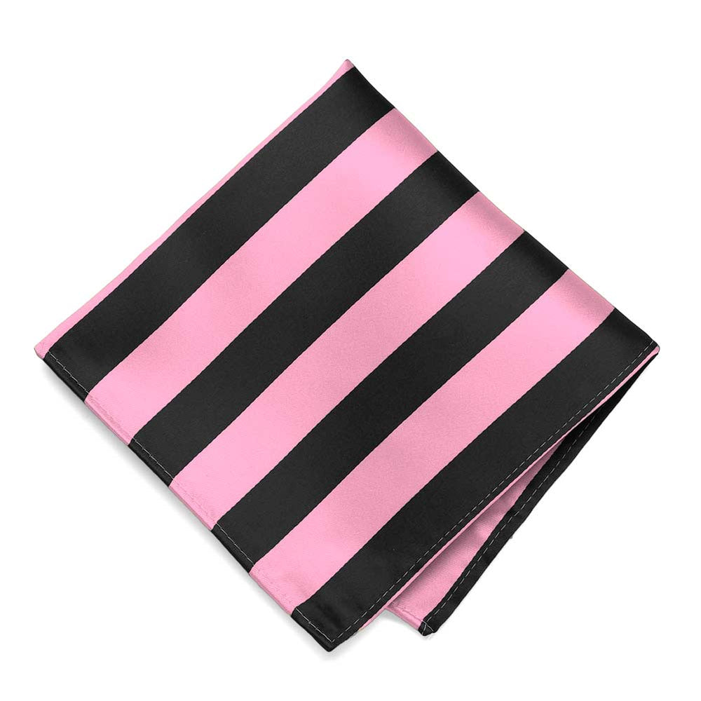 Pink and Black Striped Pocket Square