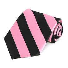 Load image into Gallery viewer, Pink and Black Striped Tie