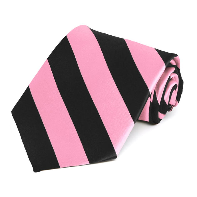 Pink and Black Striped Tie