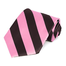 Load image into Gallery viewer, Pink and Brown Striped Tie