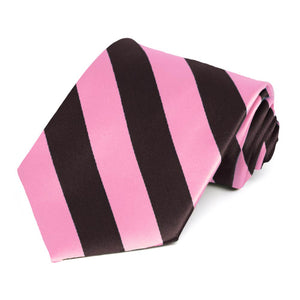 Pink and Brown Striped Tie