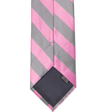 Load image into Gallery viewer, Pink and Gray Striped Tie